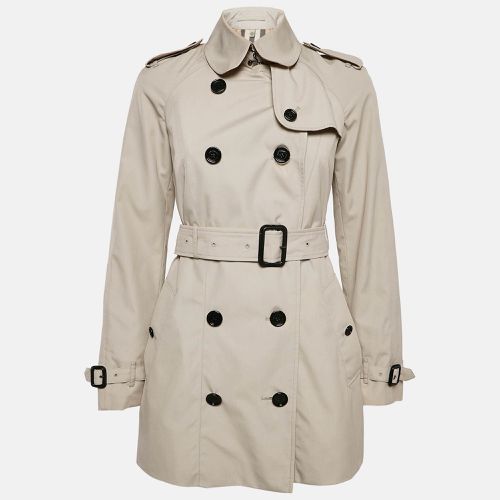 Cotton Blend Double Breasted Short Trench Coat XS - Burberry - Modalova