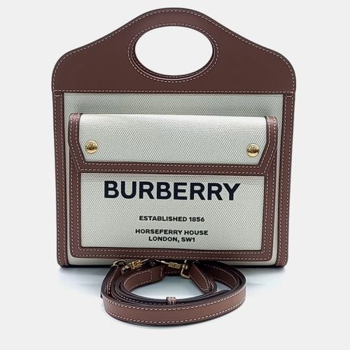 Brown Canvas and Leather pocket mini bag - Burberry - Modalova