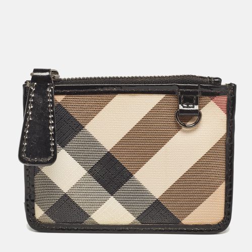 Black Nova Check PVC and Patent Leather Zip Coin Purse - Burberry - Modalova