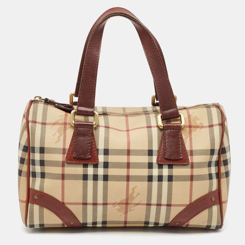 Beige Haymarket Coated Canvas and Leather Chester Bowler Bag - Burberry - Modalova