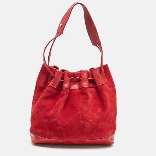 Suede and Leather Bucket Bag - Burberry - Modalova