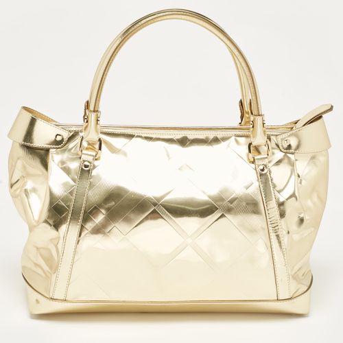 Check Embossed Leather Shopper Tote - Burberry - Modalova