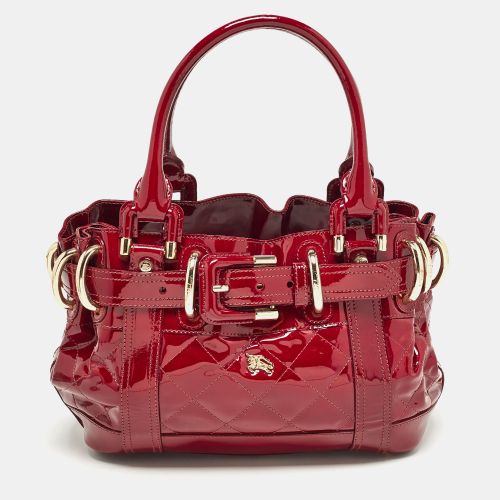 Quilted Patent Leather Baby Beaton Tote - Burberry - Modalova