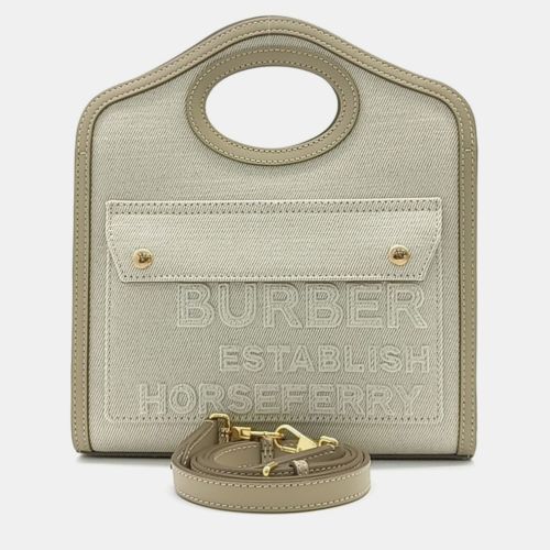 Canvas and Leather pocket mini bag - Burberry - Modalova