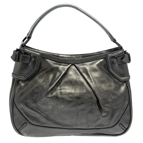 Anthracite Leather Fairby Hobo - Burberry - Modalova