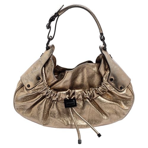 Leather Warrior Drawstring Hobo - Burberry - Modalova