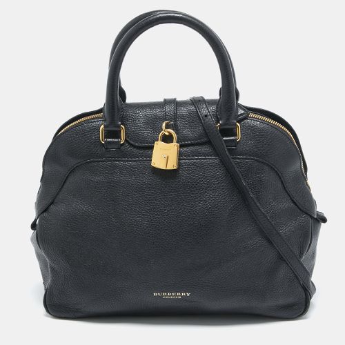 Leather Padlock Flap Satchel - Burberry - Modalova