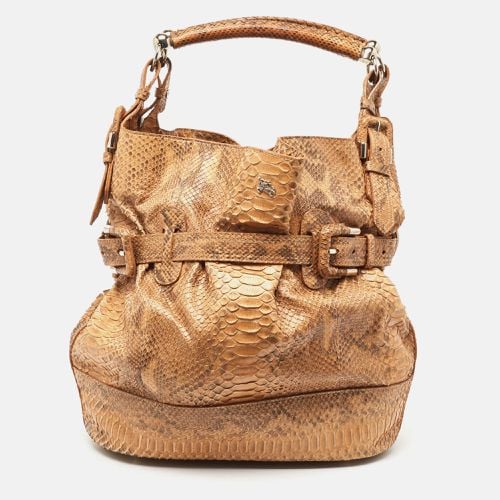 Burberry Beige Python Buckle Hobo - Burberry - Modalova