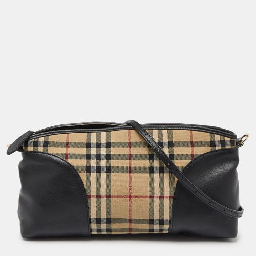 Beige/Black House Check Canvas and Leather Chichester Crossbody Bag - Burberry - Modalova