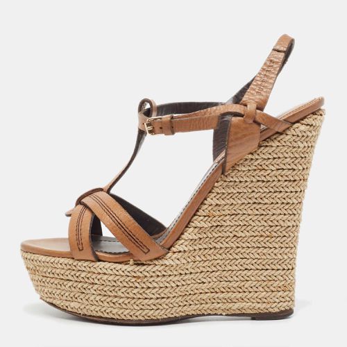 Leather Wedge Sandals Size 39.5 - Burberry - Modalova