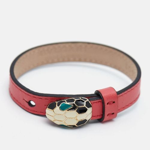 Serpenti Forever Leather Enamel Tone Bracelet - Bvlgari - Modalova