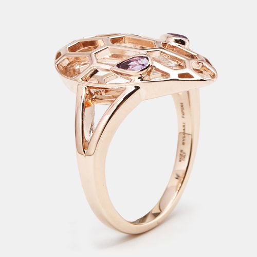 Serpenti Amethyst 18k Rose Ring Size 55 - Bvlgari - Modalova