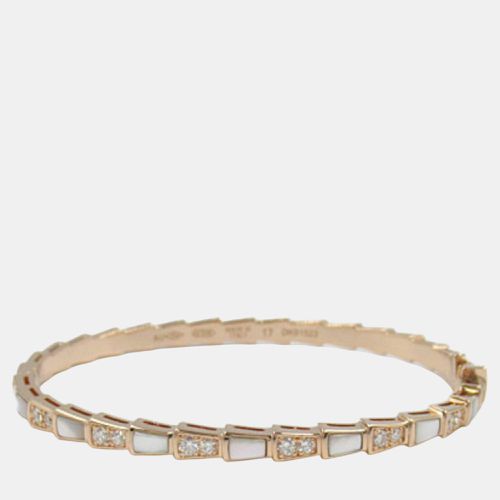 K Gold Serpenti Viper Diamond Mother of Pearl Bracelet - Bvlgari - Modalova