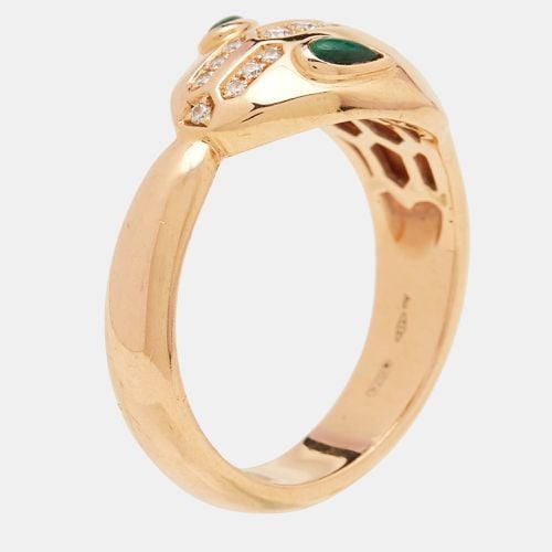 Serepnti Malachite Diamond 18k Rose Ring Size 57 - Bvlgari - Modalova