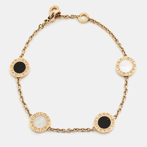 Mother of Pearl Onyx Element 18K Rose Station Bracelet - Bvlgari - Modalova