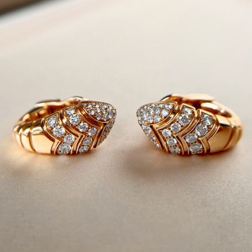 K Rose Diamond Serpenti Snake Earrings - Bvlgari - Modalova