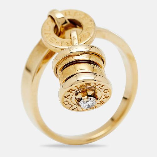 B.zero1 Diamond 18K Gold Dangling Barrel Ring Size 50 - Bvlgari - Modalova