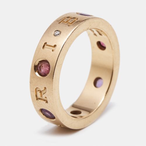 Roman Sorbets Amethyst Tourmaline Diamond 18k Rose Ring Size 49 - Bvlgari - Modalova