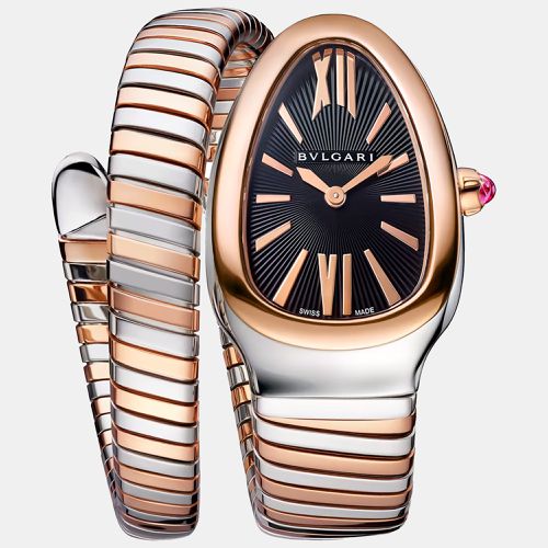 K Rose Gold Stainless Steel Serpenti Tubogas Women's Wristwatch 35 mm - Bvlgari - Modalova