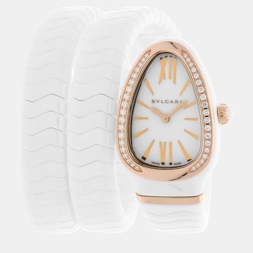 Ceramic Serpenti Spiga 102886 Quartz Women's Wristwatch 35 mm - Bvlgari - Modalova