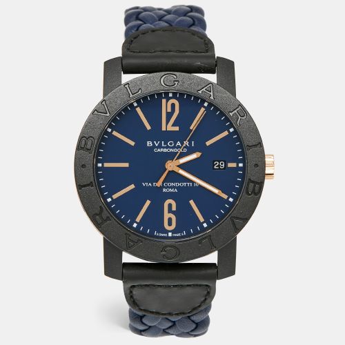 Carbongold Leather Via Dei Condotti 10 Roma BB40CL Women's Wristwatch 40 mm - Bvlgari - Modalova
