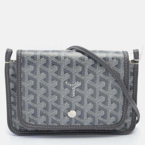 Coated Canvas Leather Gray White Plume Pouch Wallet Bag - Goyard - Modalova