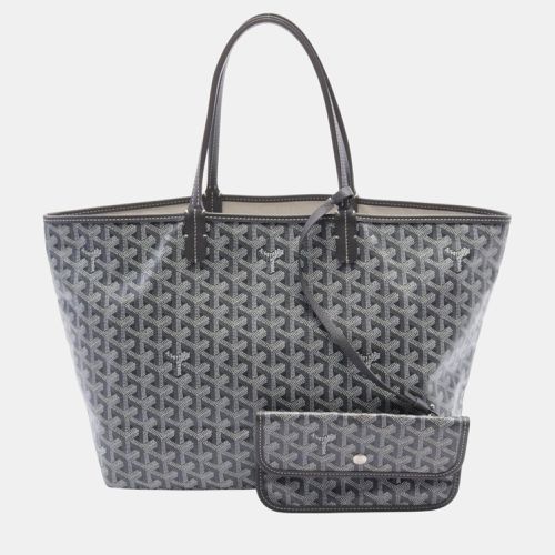 Gray White Coated Canvas Leather Saint Louis Pm Tote Bag - Goyard - Modalova