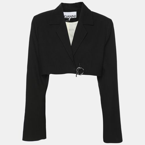 Ganni Black Cotton Cropped Jacket L - Ganni - Modalova