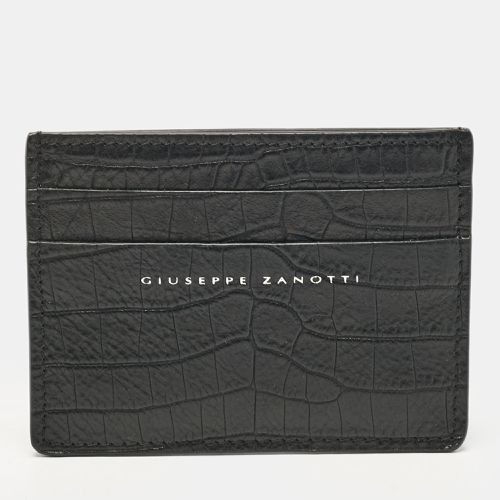 Croc Embossed Leather Card Holder - Giuseppe Zanotti - Modalova