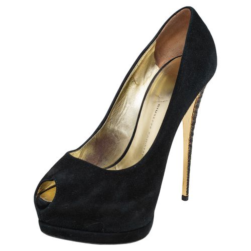 Suede Peep Toe Platform Pumps Size 36 - Giuseppe Zanotti - Modalova