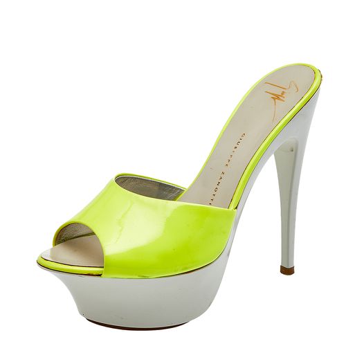 Neon Patent Leather Platform Sandals Size 35 - Giuseppe Zanotti - Modalova