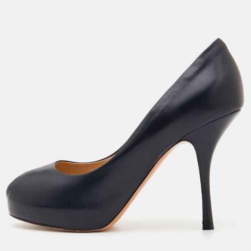 Dark Leather Peep Toe Pumps Size 40 - Giuseppe Zanotti - Modalova