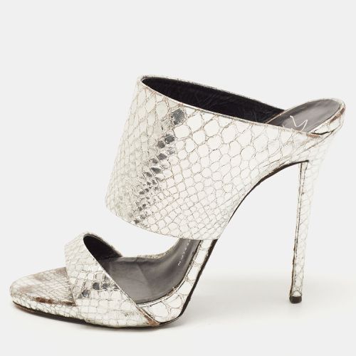 Python Embossed Leather Andrea Sandals Size 38.5 - Giuseppe Zanotti - Modalova