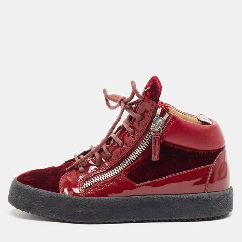 Velvet and Patent Frankie High Top Sneakers Size 37 - Giuseppe Zanotti - Modalova