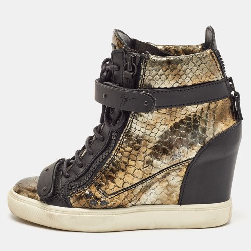 Python Embossed Wedge Sneakers Size 38 - Giuseppe Zanotti - Modalova