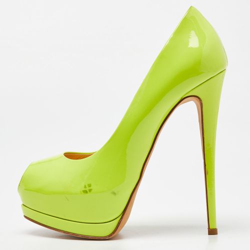 Neon Patent Leather Sharon Peep Toe Pumps Size 39 - Giuseppe Zanotti - Modalova