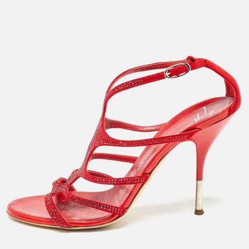 Crystal Embellished Suede Strappy Sandals Size 37 - Giuseppe Zanotti - Modalova