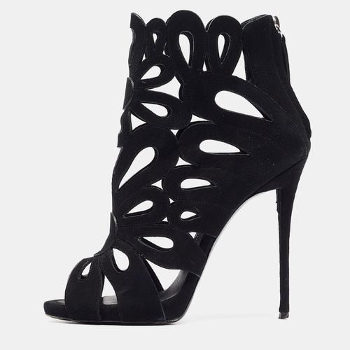 Suede Cut Out Open Toe Booties Size 38 - Giuseppe Zanotti - Modalova