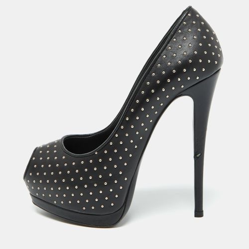 Leather Studded Peep Toe Platform Pumps Size 37 - Giuseppe Zanotti - Modalova