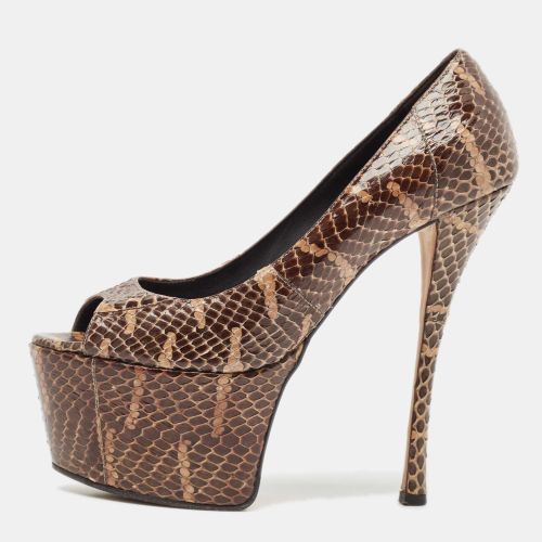 Python Leather Platform Pumps Size 38.5 - Giuseppe Zanotti - Modalova