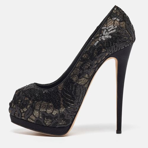 Gold Lace and Sequins Sharon Platform Pumps 39.5 - Giuseppe Zanotti - Modalova