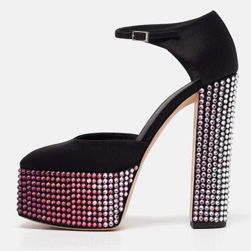 Satin Crystal Embellished Ankle Strap Sandals 39 - Giuseppe Zanotti - Modalova