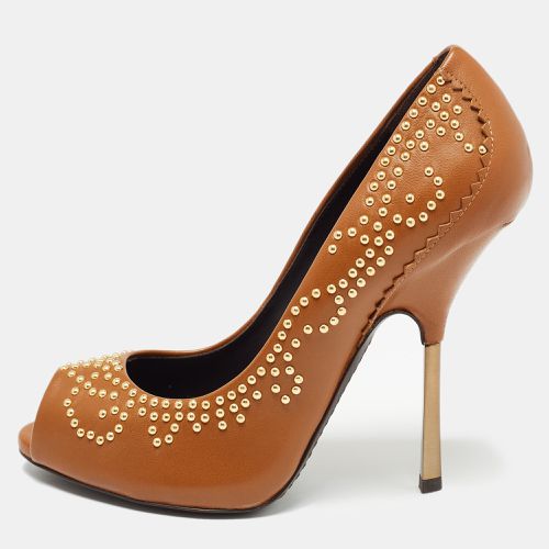 Leather Studded Peep Toe Pumps Size 38 - Giuseppe Zanotti - Modalova