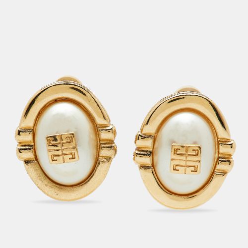 Tone GG Faux Pearl Clip-On Earrings - Givenchy - Modalova