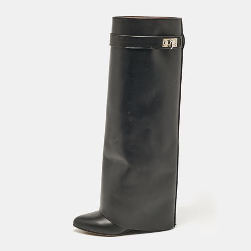 Leather Shark Lock Wedge Knee High Boots Size 38 - Givenchy - Modalova