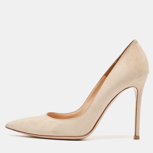 Suede Pointed Toe Pumps Size 37.5 - Gianvito Rossi - Modalova