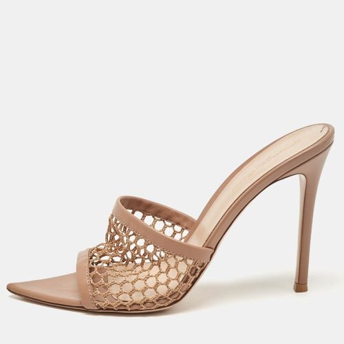 Leather and Mesh Alisia Slide Sandals Size 39.5 - Gianvito Rossi - Modalova