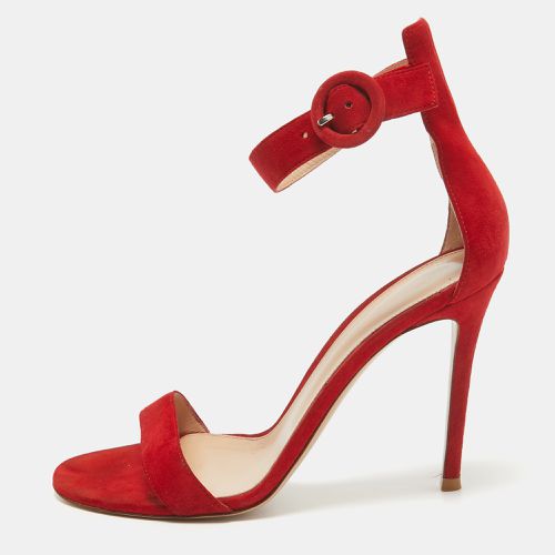 Suede Portofino Ankle Strap Sandals Size 38.5 - Gianvito Rossi - Modalova