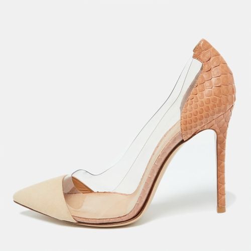 PVC, Python and Suede Plexi Pumps Size 38.5 - Gianvito Rossi - Modalova