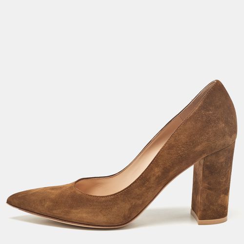 Suede Block Heel Pumps Size 37 - Gianvito Rossi - Modalova